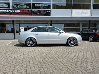 GMP velgen type Stellar antraciet gepolijst in 19 inch met Dunlop RT 2 banden 235/35/19 