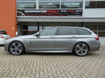 BMW 5 Serie met GMP Reven antraciet gepolijst breedset 8.5 x 20 en 9.5 x 20 245/40/20 en 275/35/20 achter