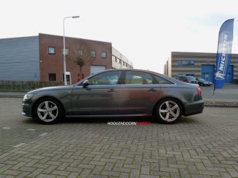 Borbet velgen type S zilver 18 inch gemonteerd als winterset onder een Audi A-6