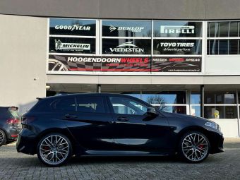 ARBEX 9 VELGEN TITAN POLISHED IN 19 INCH GEMONTEERD ONDER DE BMW 1 SERIE