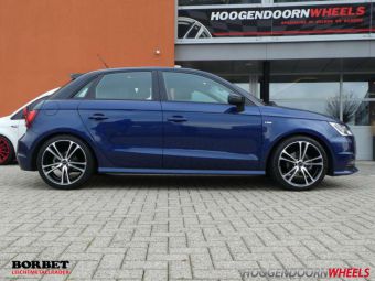 BORBET VELGEN XL ZWART GEPOLIJST IN 17 INCH GEMONTEERD ONDER EEN AUDI A1