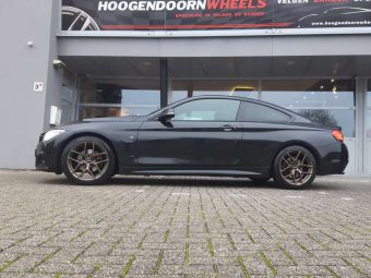 BORBET Y IN BRONZE EN 18 INCH GEMONTEERD ONDER EEN BMW 4 SERIE 