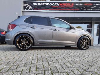 BORBET VELGEN Y IN BRONZEN EN 18 INCH GEMONTEERD ONDER EEN VOLKSWAGEN POLO