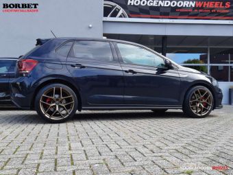 BORBET VELGEN Y IN BRONZE EN 18 INCH GEMONTEERD ONDER EEN VOLKSWAGEN POLO GTI 