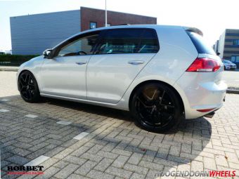 BORBET VELGEN Y GLANS ZWART IN 19 INCH GEMONTEERD ONDER EEN VOLKSWAGEN GOLF 7 