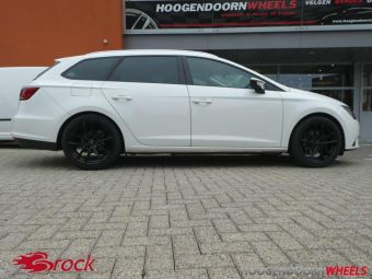 BROCK VELGEN B38 IN BLACK GEMONTEERD ONDER EEN SEAT LEON IN 18 INCH 