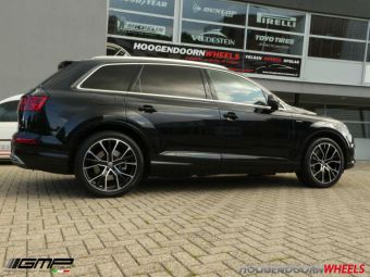 GMP WHEELS GUNNER ZWART GEPOLIJST IN 20 INCH GEMONTEERD ONDER EEN AUDI Q7 