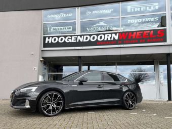 GMP WHEELS GUNNER BLACK POLISHED IN 20 INCH GEMONTEERD ONDER EEN AUDI A5