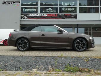 GMP WHEELS ITALY ICAN ZWART GEPOLIJST IN 18 INCH GEMONTEERD ONDER EEN AUDI A5 CABRIO