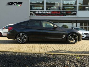 GMP WHEELS REVEN ZWART GEPOLIJST 20 INCH VELGEN GEMONTEERD ONDER EEN BMW 5 SERIE G30