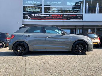 GMP WHEELS ITALY MATISSE IN 18 INCH BLACK GEMONTEERD ONDER EEN AUDI A1