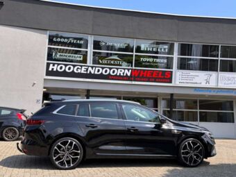 GMP WHEELS MATISSE BLACK POLISHED IN 19 INCH GEMONTEERD ONDER EEN RENAULT MEGANE