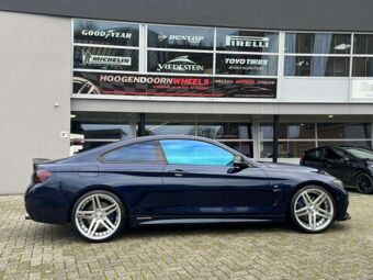 AXE EX20 GLOSS SILVER POLISHED IN 20 INCH BREEDSET GEMONTEERD ONDER EEN BMW 4 SERIE