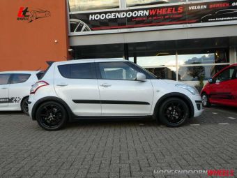 IT WHEELS VELGEN ALISA BLACK GEMONTEERD ONDER EEN SUZUKI SWIFT16 INCH 