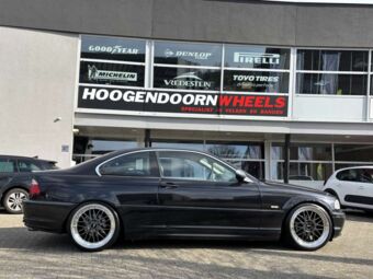 JR WHEELS JR23 HYPER GRAY IN 19 INCH GEMONTEERD ONDER EEN BMW 3 SERIE