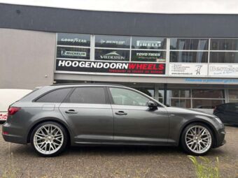 JR WHEELS JR28 SILVER MACHINED IN 19 INCH GEMONTEERD ONDER EEN AUDI A4