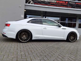 JR WHEELS JR38 FLAT BRONZE IN 20 INCH MAATWERK GEMONTEERD ONDER EEN AUDI A5