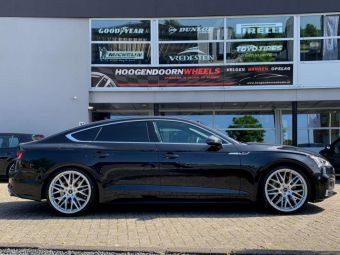 JR WHEELS JR28 SILVER IN 20 INCH GEMONTEERD ONDER EEN AUDI A5