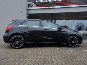 KESKIN VELGEN KT 18 TURBO IN BLACK POLISHED LIP GEMONTEERD ONDER EEN MERCEDES A KLASSE