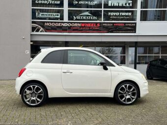 MAK TORINO GUN METAL MIRROR IN 17 INCH GEMONTEERD ONDER EEN FIAT 500