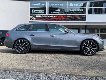 MAK UNION VELGEN BLACK POLISHED IN 20 INCH GEMONTEERD ONDER EEN AUDI A4