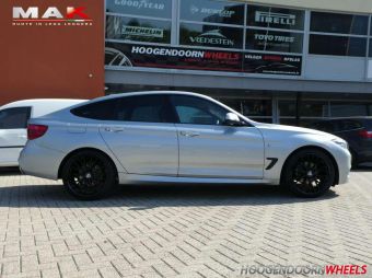 MAK VELGEN SPECIALE BLACK IN 20 INCH BREEDSET GEMONTEERD ONDER EEN BMW 3 SERIE GT 