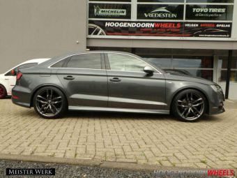 MEISTERWERK VELGEN MW08 IN ANTRACIET IN 19 INCH GEMONTEERD ONDER EEN AUDI A3 LIMOUSINE