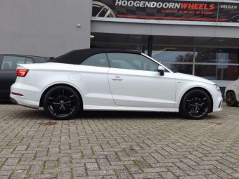 MEISTERWERK MW08 BLACK IN 19 INCH GEMONTEERD ONDER EEN AUDI A3 CABRIO