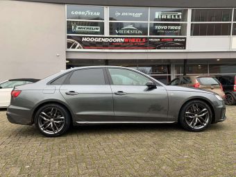 MEISTERWERK VELGEN MW08 IN 18 INCH EN ANTRACIET GEMONTEERD ONDER EEN AUDI A4