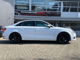 MEISTERWERK VELGEN MW08 BLACK IN 19 INCH GEMONTEERD ONDER EEN AUDI A3 LIMOUSINE