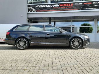 MONACO DEDICATED VELGEN GP 2 19 INCH IN ANTRACIET GEPOLIJST GEMONTEERD ONDER EEN AUDI A6