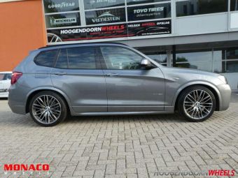 MONACO VELGEN IN 20 INCH BREEDSET INCL TPMS SENSOREN GEMONTEERD ALS WINTERSET ONDER EEN BMW X3 