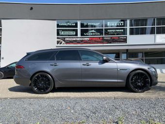 MONACO VELGEN GP2 BLACK 20 INCH GEMONTEERD ONDER EEN JAGUAR XF SPORTBRAKE