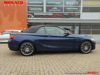 MONACO VELGEN GP2 IN 18 INCH ALS WINTERSET GEMONTEERD ONDER EEN BMW 2 SERIE CABRIO 