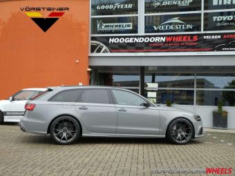 VORSTEINER WHEELS TYPE V-FF 103 CARBON GRAPHITE 10.5 X 21 BANDEN 285/35R21 GEMONTEERD ONDER EEN AUDI RS-6 PERFORMANCE