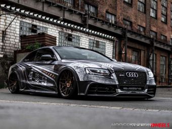 WHEELSFORCE CF-2 BRUSHED BRONZ 20 INCH GEMONTEERD ONDER EEN AUDI RS5