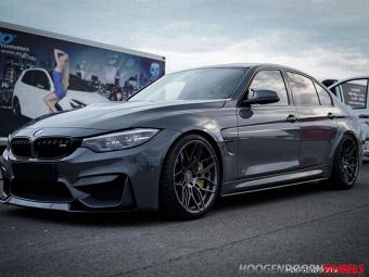 WHEELSFORCE CF-2 DARK STEEL 20 INCH BREEDSET GEMONTEERD ONDER EEN BMW M3 